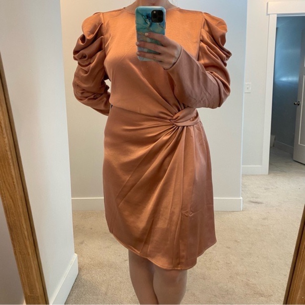 Eloquii Knot Front Satin Dress